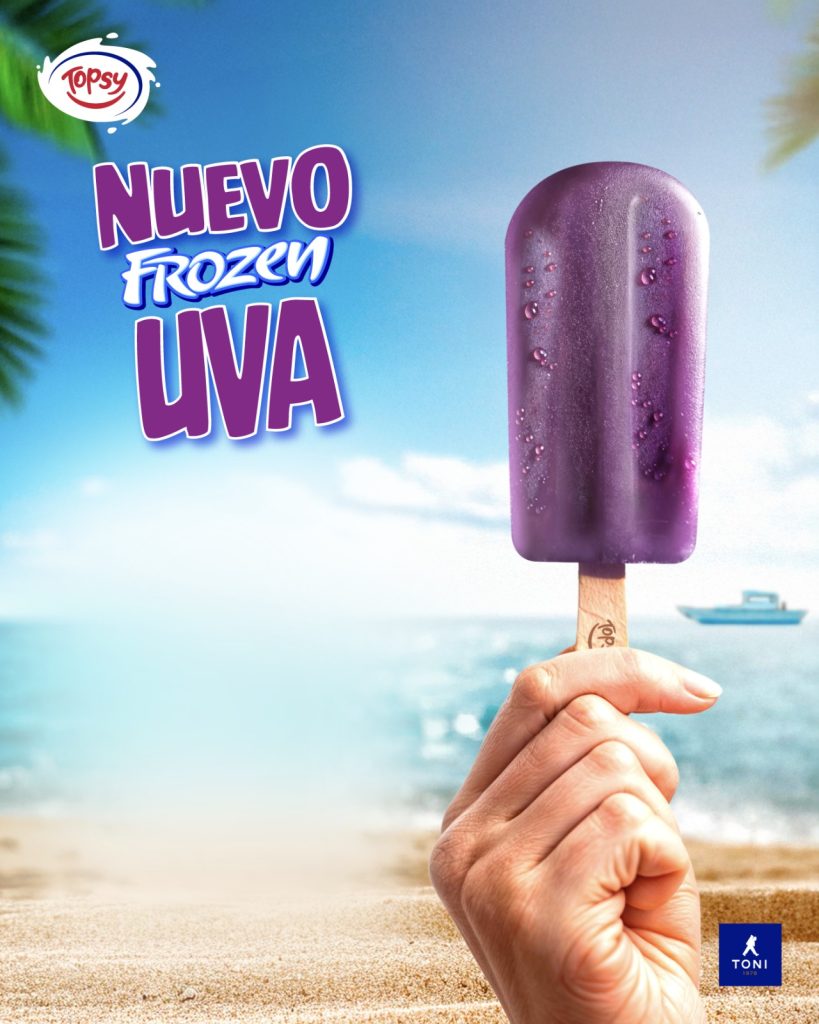TOPSY PRESENTA SU NUEVO SABOR DE HELADO FROZEN UVA, 100% CON COLORANTE NATURAL 10