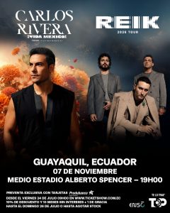 DOS GIGANTES DE LA MÚSICA MEXICANA, UN SOLO ESCENARIO. CARLOS RIVERA Y REIK. PREVENTA DESDE VIERNES 24 DE JULIO 2